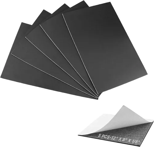 Storystore 5 hojas acolchadas de espuma de 12 x 8 x 1/8 pulgadas, autoadhesivas, de espuma de celda cerrada, de neopreno, aislantes, almohadillas de