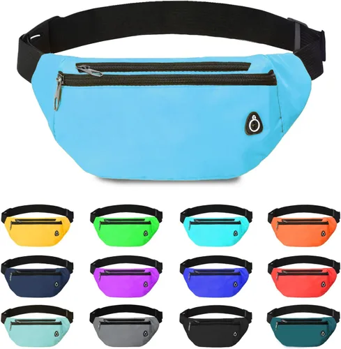Miniatura 18 de Riñonera cruzada para mujeres y hombres, riñonera deportiva resistente al agua, bolsa de cinturón para viajes, senderismo, correr