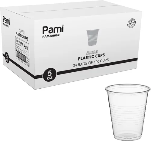 Miniatura 6 de PAMI Vasos de plástico desechables, Bpa - Vasos para beber para fiestas, bebidas frías, batidos, gelatina, cócteles (5 onzas, paquete de 100)