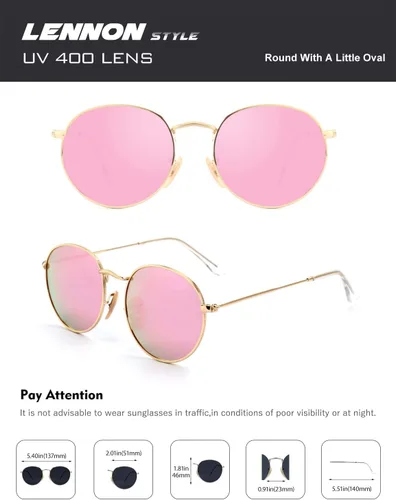 Miniatura 32 de CGID Gafas de sol unisex polarizadas redondas E01 Lennon