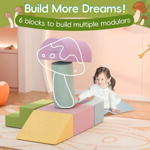 Miniatura 4 de TOLEAD Bloques Grandes de Escalada para Bebés – 6 Piezas Juguetes de Escalada para Niños Pequeños - Equipo de Gimnasio de Juego de Espuma Suave