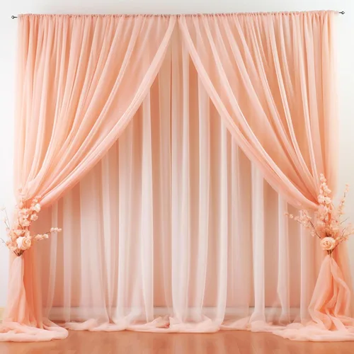 Miniatura 12 de Cortina de telón de fondo de tul azul bebé de 10 x 10 pies para fiestas, cortinas de fondo transparentes para bodas, baby shower, baby shower
