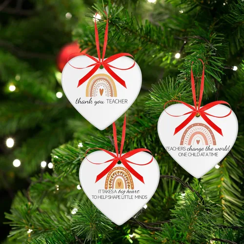 Miniatura 5 de Sliner 12 piezas de regalo de agradecimiento para profesores, el mejor regalo para profesores para mujeres, adorno de corazón de cerámica