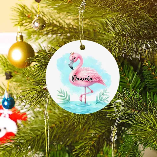 Miniatura 5 de Adorno de flamenco para la primera Navidad 2025, regalos personalizados de flamenco para los amantes del flamenco, adorno de flamenco de primera