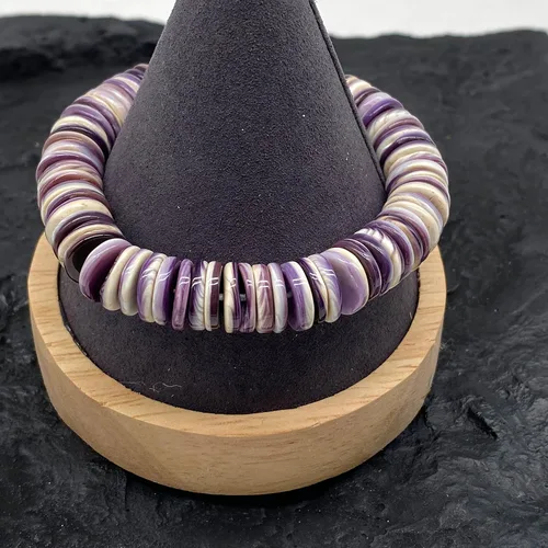 Miniatura 7 de ABCGEMS Wampum Shell Beads Pulsera USA Authentic Quahog East Coast (primera moneda de América 1637-1673) de origen ético - Producción de lotes
