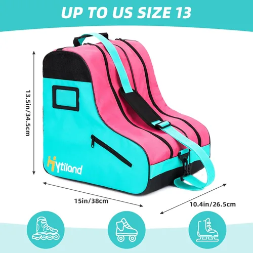 Miniatura 2 de Breathable Skate Bag with Adjustable Shoulder Strap - Large Capacity Fits Inline, Ice & Most Roller Skates verde ( A Green )