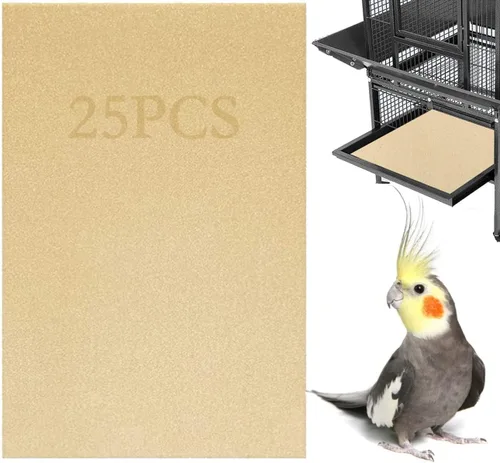 Firdnyohs 25 piezas de papel de grava para jaula de pájaros, 11 x 17 pulgadas, papel de grava especial para jaula de pájaros en arena marina. Ideal