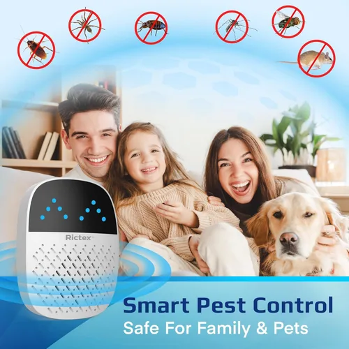 Miniatura 8 de Repelente ultrasónico de plagas enchufable: repelente de ratones y roedores para interiores, repelente electrónico de ratas para el hogar, deshazte