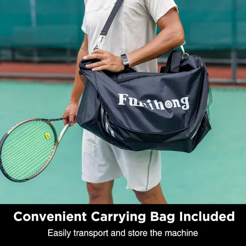 Miniatura 4 de Furlihong 3807BH Máquina de pelotas de tenis con base triangular, velocidades ajustables, oscilación izquierda y derecha, lanzamiento con balanceo
