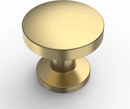 Miniatura 29 de Amerdeco Paquete de 10 Tiradores de Gabinete Dorado Cepillado 3 Pulgadas (76mm) Centros de Agujeros Manijas de Gabinete de Cocina Aleación de Zinc