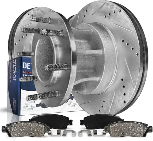 Miniatura 37 de Detroit Axle - Kit de freno trasero para Ford 2022 2023 Maverick 11.89 pulgadas rotores de freno de disco perforados y ranurados pastillas de freno