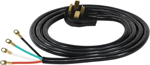 Miniatura 3 de Certified Appliance Accessories Cable de alimentación para electrodomésticos de 30 amperios, cable para secadora de 4 clavijas, 4 cables codificados