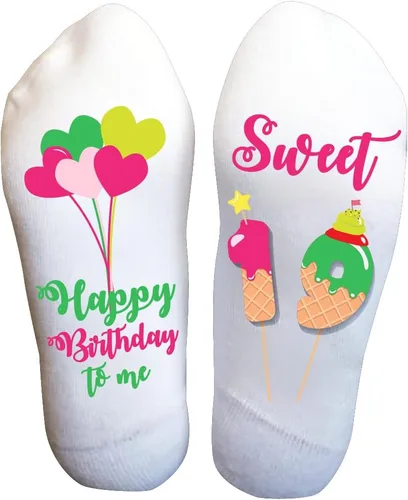 Miniatura 18 de Calcetines Divertidos Mis Quince para Niñas Adolescentes, Regalo de Quinceañera del 15º Cumpleaños, Recuerdo de Fiesta Personalizado