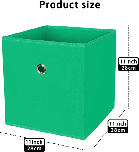 Miniatura 2 de STOREONE Contenedores plegables de almacenamiento de 11 pulgadas, cubos de tela negra, canastas de almacenamiento plegables, organizadores