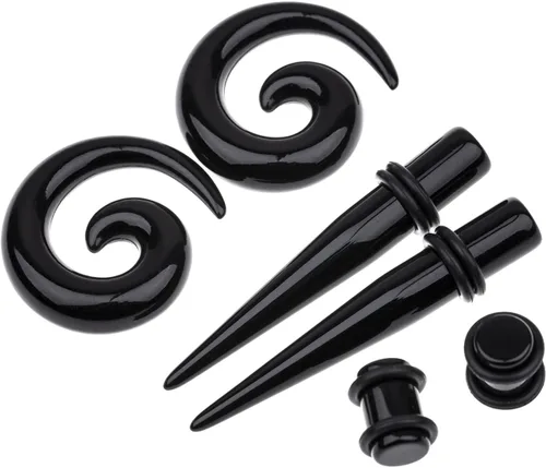 Miniatura 3 de Memsion Kit de estiramiento de orejas, 54 piezas, 14 calibres 00, kit de piercings