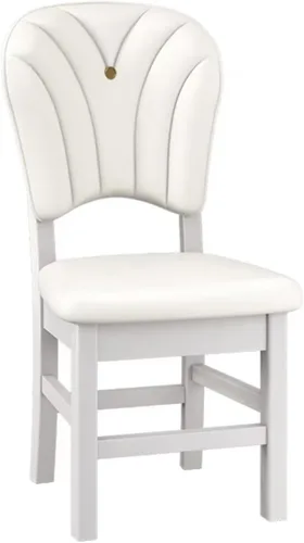 Upholstered Leather Dining Room Chairs, Dining Chairs Set Kitchen Chair with Solid Wood Legs, Dining Room Side Chair for Bedroom, Vanity, Living