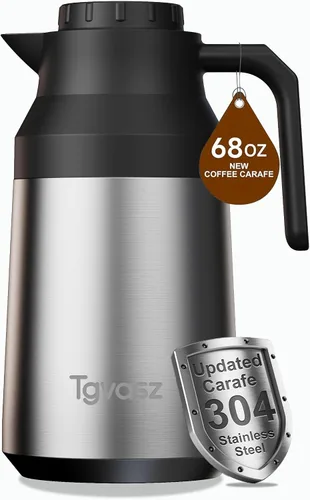 Miniatura 12 de 2 jarras térmicas de café de acero inoxidable aisladas para líquidos calientes, al vacío, jarra térmica, dispensador de jarra para mantener la leche