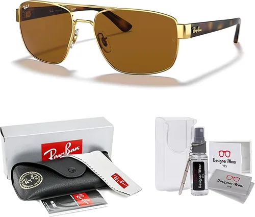 Miniatura 2 de Ray-Ban RB3663 - Gafas de sol rectangulares para hombres + paquete con KIT DE ACCESORIOS PARA GAFAS