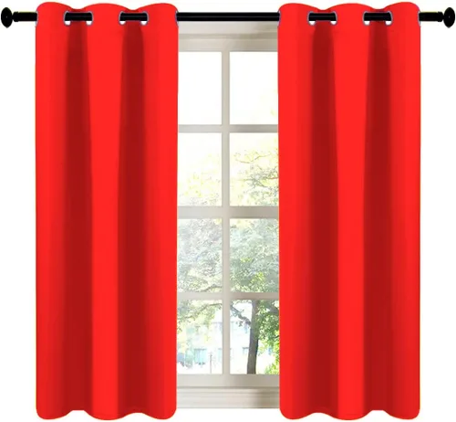 Miniatura 44 de LA PALMA Cortinas opacas con aislamiento térmico y ojales, para sala de estar, dormitorio, paquete de 2 paneles
