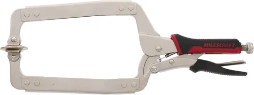 Miniatura 9 de Milescraft 4002 - Abrazadera facial de 6 pulgadas de alta calidad, resistente, con bloqueo, abrazadera en C con almohadillas giratorias ajustables