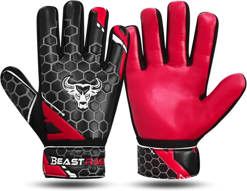 Miniatura 10 de BEAST RAGE Guantes de portero de fútbol para niños y jóvenes, guantes de portero de fútbol de 0.157 pulgadas (0.157 in) antideslizantes, palma