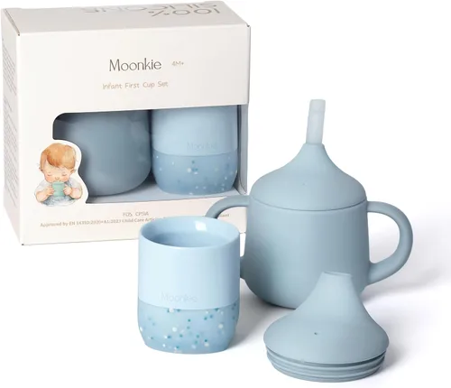 Miniatura 15 de Moonkie Tazas de silicona para bebés de 4 meses en adelante Pequeñas tazas de entrenamiento abiertas para bebés con confeti espolvoreado