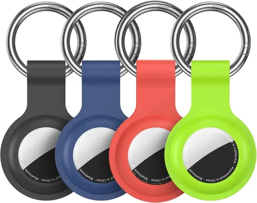 Miniatura 15 de Paquete de 4 llaveros compatibles con AirTag para AirTag de 1ª y 2ª generación, para AirTag de 1ª y 2ª generación, funda para AirTag, rastreador