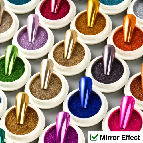 Miniatura 4 de Kit de 36 tarros de polvo de uñas cromado, espejo metálico, pigmento de polvo cromado para uñas de gel, juego de polvo holográfico con purpurina