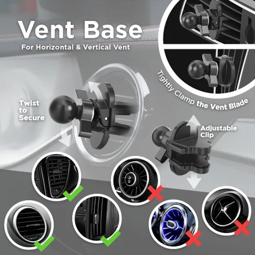 Miniatura 7 de Soporte magnético para teléfono para automóvil, soporte magnético para teléfono con ventilación de aire, 360 soportes ajustables para teléfono