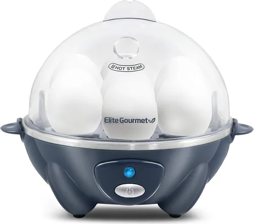 Miniatura 13 de Elite Gourmet EGC710DKG Cocedor Rápido de Huevos, 7 Huevos Hervidos Fáciles de Pelar, Duros, Medianos, Suaves, Escalfador, Máquina para Omelettes