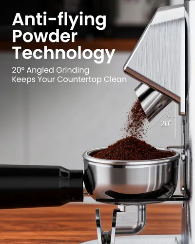 Miniatura 6 de Molinillo de café con rebabas cónicas eléctricas, con 48 ajustes precisos, molinillos de café antiestáticos para uso doméstico, molinillo de fresas