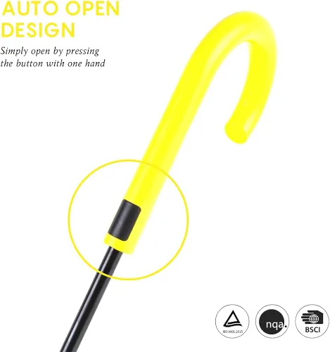 Miniatura 4 de RUMBRELLA Paraguas UV Stick Auto Open UPF 50+ con mango de gancho J 50 pulgadas