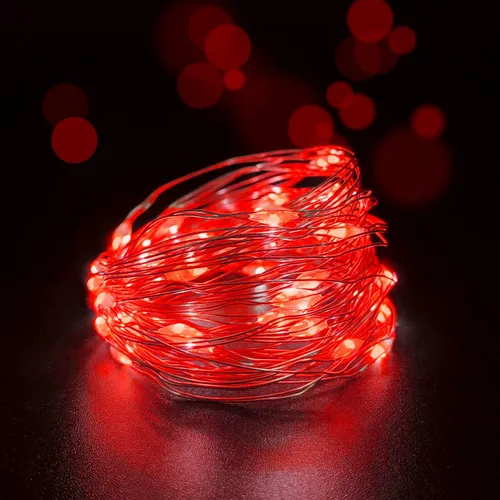 Miniatura 3 de Juego de 2 mini luces LED de hadas para interiores con temporizador, 6 horas encendidas/18 horas apagadas para decoración de bodas, fiestas
