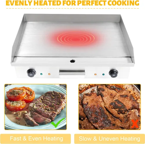 Miniatura 7 de 4400W 110V Teppanyaki, plancha eléctrica de la encimera de la encimera comercial de la parrilla plana de la parrilla de la parrilla de la placa