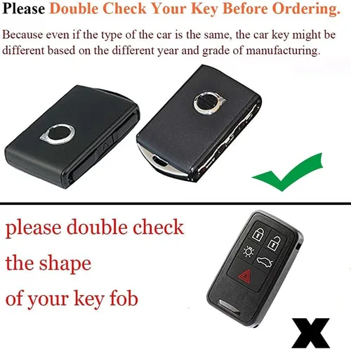 Miniatura 2 de SANRILY ABS+aleación de zinc sin llave para Volvo Key Fob Cover XC90 XC60 S60 XC40 S90 V60 Funda con llavero negro