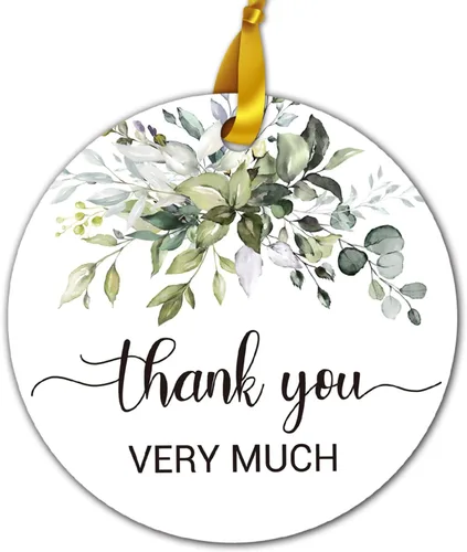 50 etiquetas de regalo con texto en inglés "Thank you" para bodas, despedidas de soltera, cumpleaños, fiestas, baby showers, redondas de 2 pulgadas