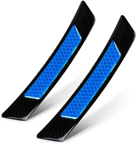 TRUE LINE – Piezas de moldeo para parachoques de puerta, de fibra de carbono negro reflectante
