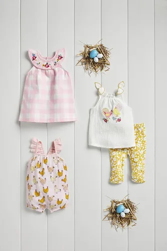 Miniatura 4 de Mud Pie Vestido fruncido a cuadros para bebé