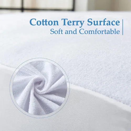Miniatura 6 de Comfort Beddings Protector de colchón 100% algodón orgánico Alaskan King, 250GSM, impermeable, protector de cama ajustable sin ruido con bolsillo