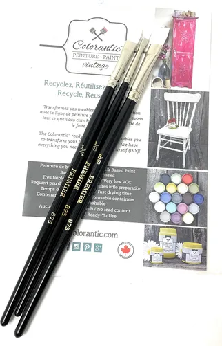 Miniatura 4 de Colorantic Juego de pinceles de acuarela para pintura al óleo, muebles de pinceles finos acrílicos para artistas, pintura de tiza en miniatura, arte