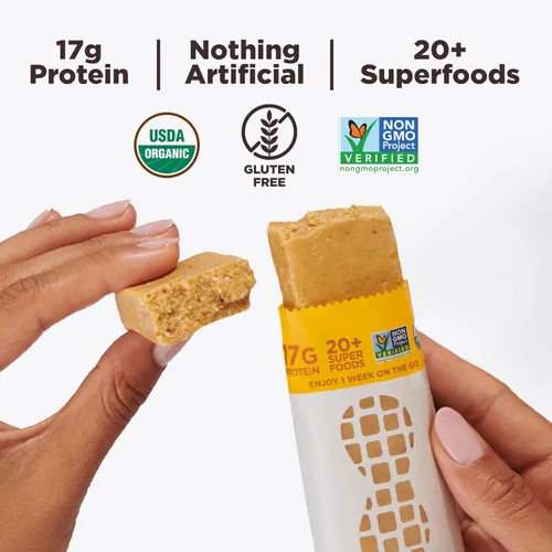 Miniatura 4 de Perfect Bar, Barra de Proteína de Mantequilla de Maní, Alta en Proteína, Orgánica, Sin Gluten, Sin Soja, Sin OGM, Sin Alcoholes de Azúcar, Barra