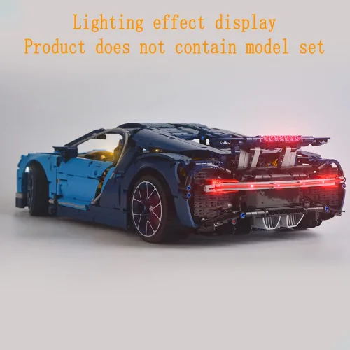 Miniatura 4 de GEAMENT Kit de luces LED versión mejorada para Technic Bugatti Chiron – Compatible con el modelo de construcción de autos de carreras Lego 42083