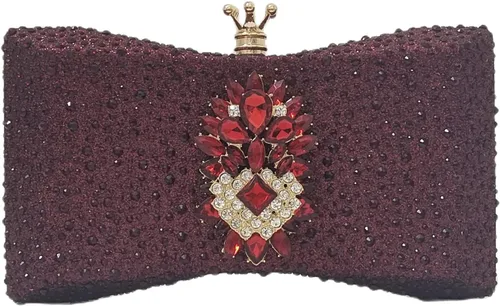 HUANG ZHUANG Bolso de noche con diamantes de imitación y purpurina para mujer, bolso de noche para fiesta, boda, lindo bolso