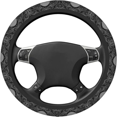 Miniatura 2 de Funda de volante retro con diseño de calavera para mujeres, hombres y niñas, accesorios para automóvil, decoración, antideslizante, de neopreno, 15