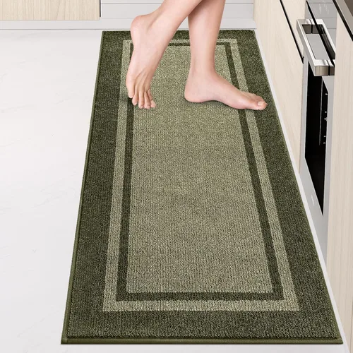 Miniatura 30 de anllugs Alfombras de cocina de 24 x 36 pulgadas, antideslizantes, lavables a máquina, tapetes absorbentes y cómodos para cocina, fregadero, Beige