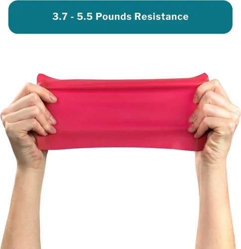 Miniatura 3 de McKesson Can Do - Banda de resistencia para ejercicio, bandas de entrenamiento para terapia física, color rojo, resistencia a la luz, 5 pulgadas x