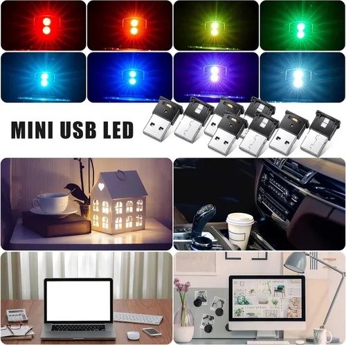 Miniatura 6 de Frienda 2 piezas de mini luz LED USB, iluminación interior LED para automóvil, 5 V, luz de ambiente USB inteligente, teclado para computadora