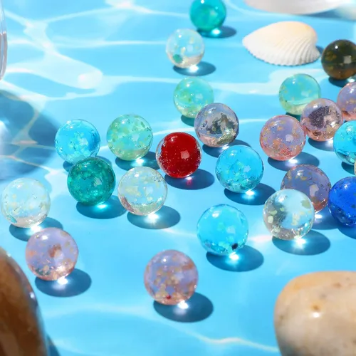 Miniatura 7 de Skylety 20 piezas de canicas grandes que brillan en la oscuridad, canicas a granel luminosas coloridas hechas a mano para niños, juguetes