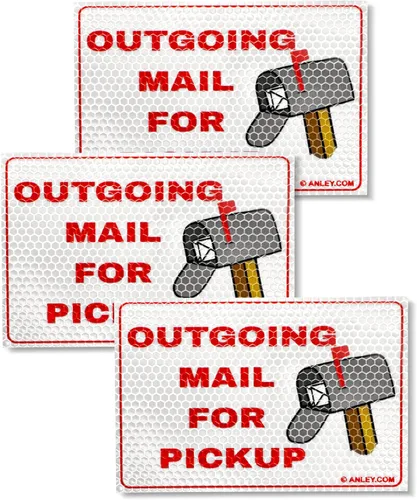 Anley Letrero magnético de recogida de correo saliente para buzón, reemplazo universal para buzón de correo de metal, banderas rojas de alerta, 4 x