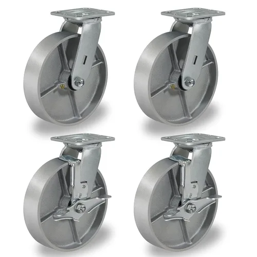 Miniatura 51 de Ruedas giratorias de 4 x 2 pulgadas, ruedas industriales resistentes, ruedas giratorias con rodamiento de rodillos - Ruedas de hierro fundido